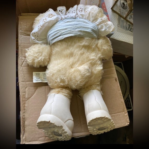 Vintage Plush Beige “FURSKINS” Bear Stuffed Animal with White Boots - Picture 2 of 3